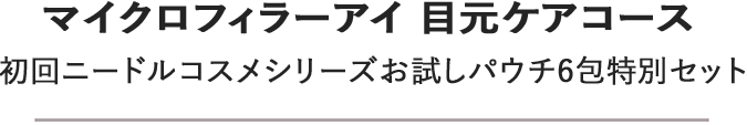 マイクロフィラーアイ 目元ケアコース 初回ニードルコスメシリーズお試しパウチ6包特別セット